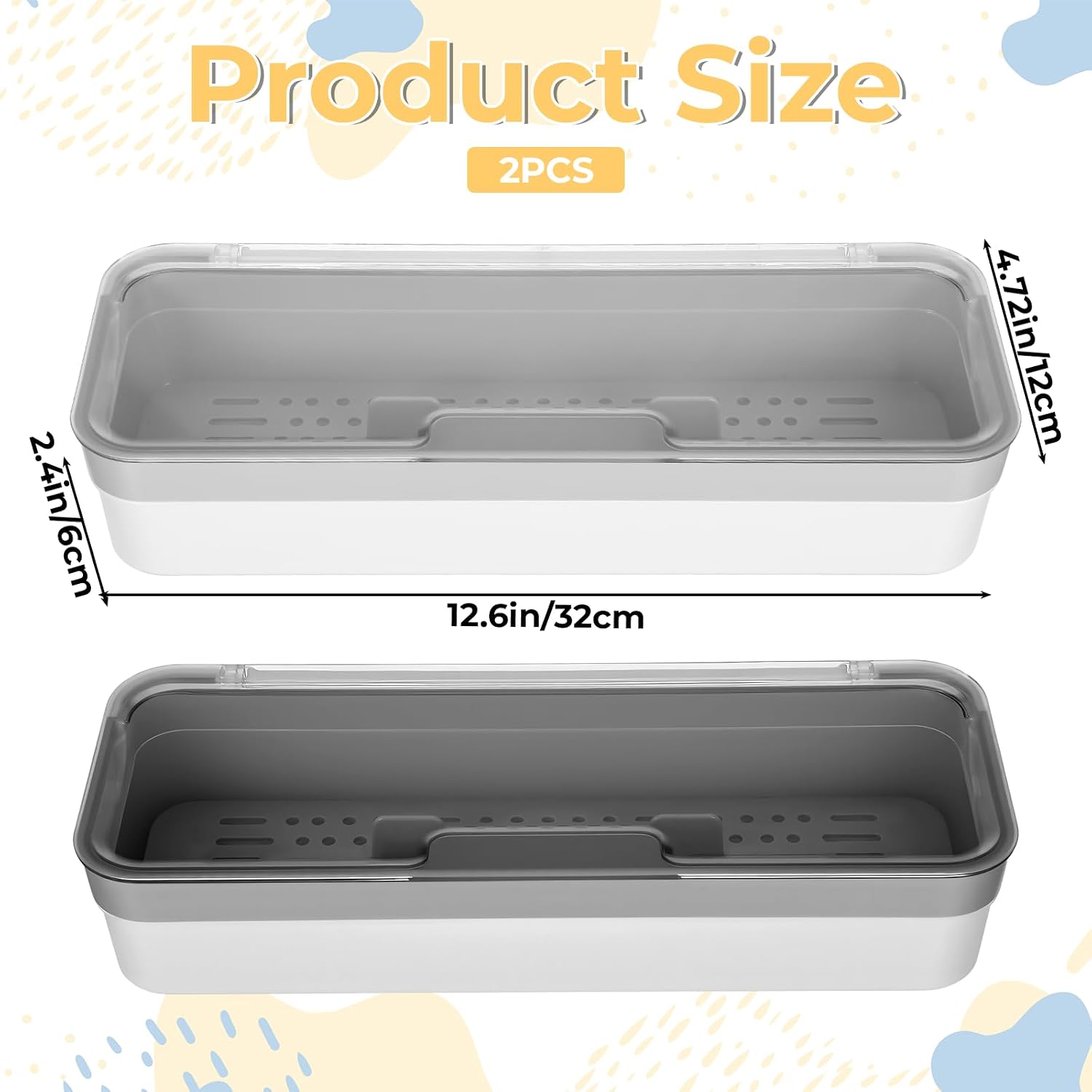 Draining Cutlery Tray With Lid, For Kitchen Drawers - Image 2