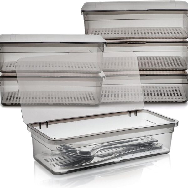 Draining Cutlery Tray With Lid, For Countertops