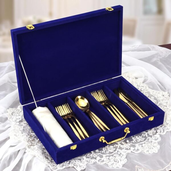 Cutlery Storage Box With Lid, Royal Blue