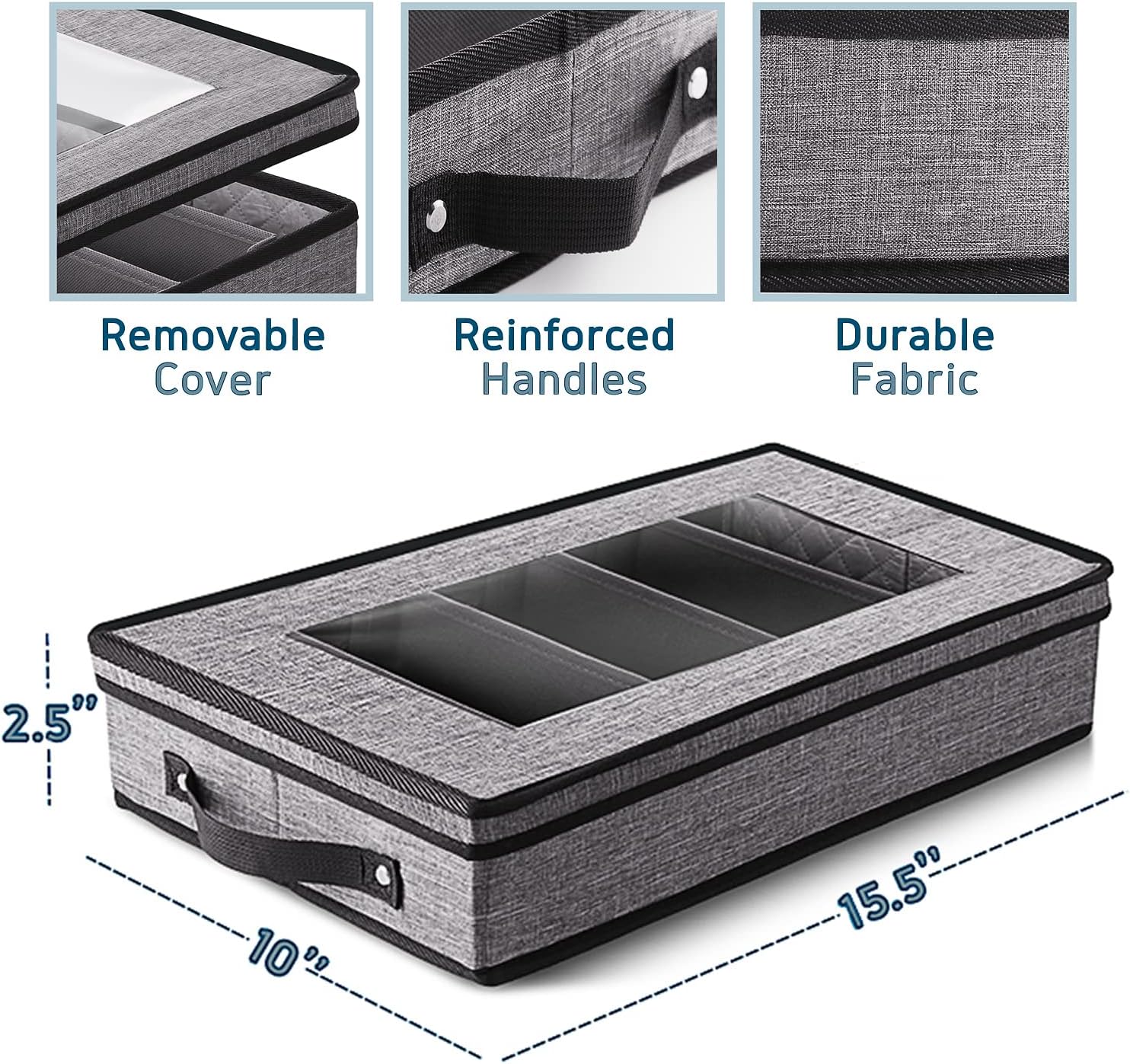 Durable Silverware Organizer With Padded Dividers And Lid - Image 2