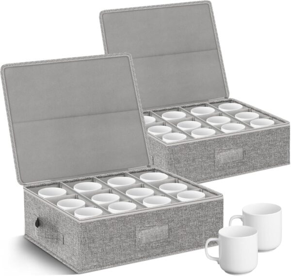 Hard-Shell Cup Storage Box, 2-Piece Set For Moving